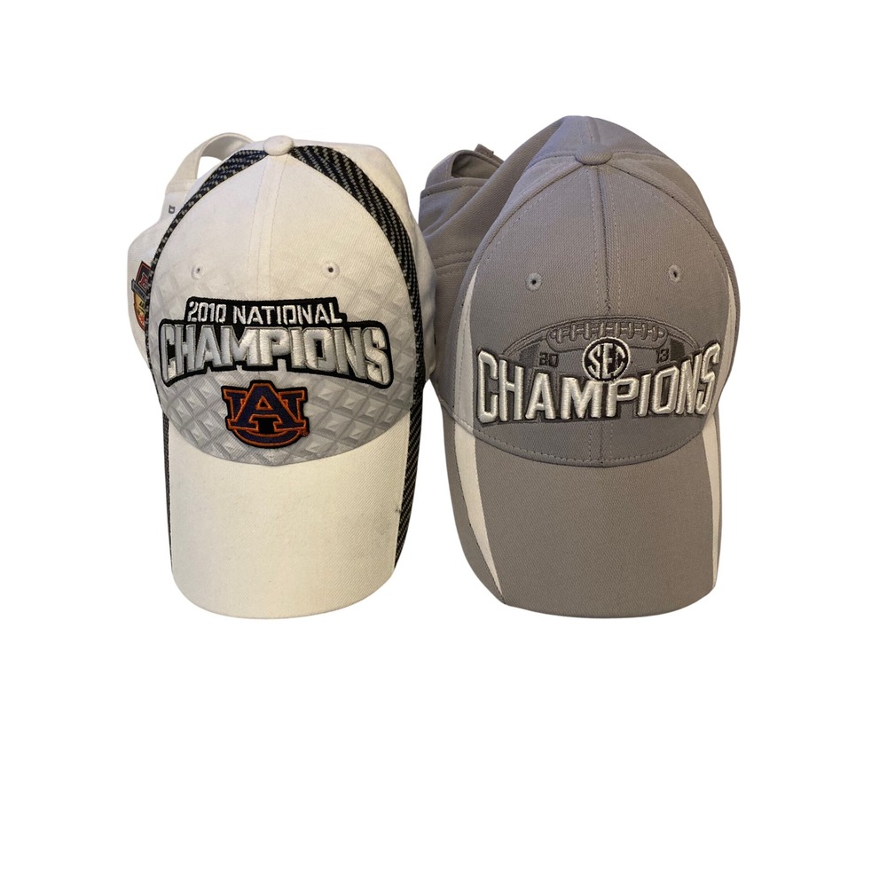 Auburn Tigers Hats Lot 2 Nike 2010 National Champions 2013 SEC Champions Mens